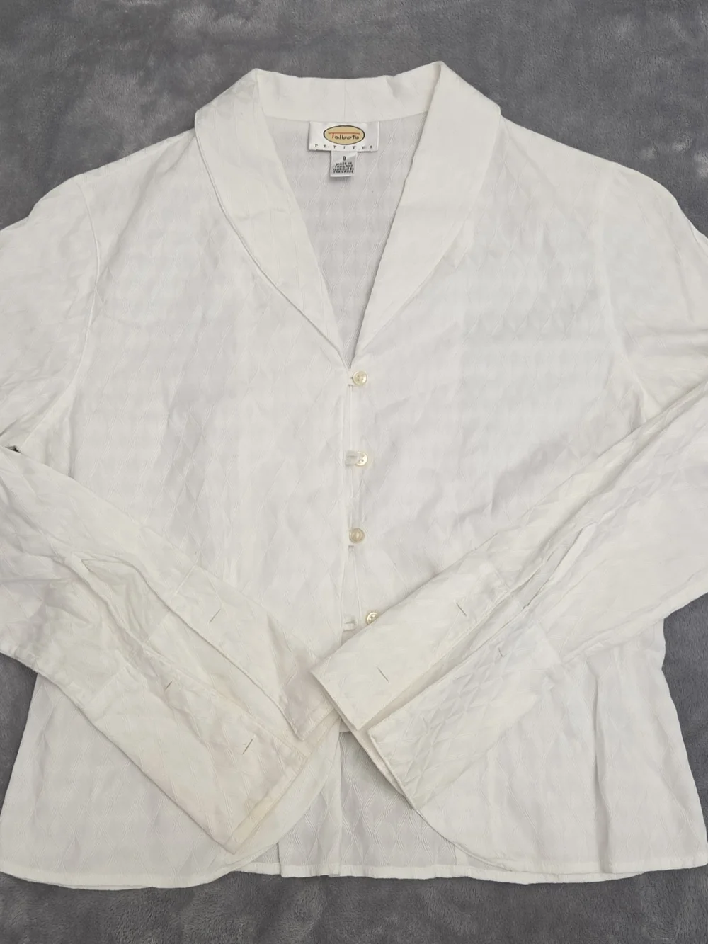 Talbots Petite White Textured Jacket - Size 8